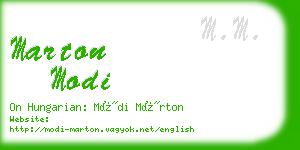 marton modi business card